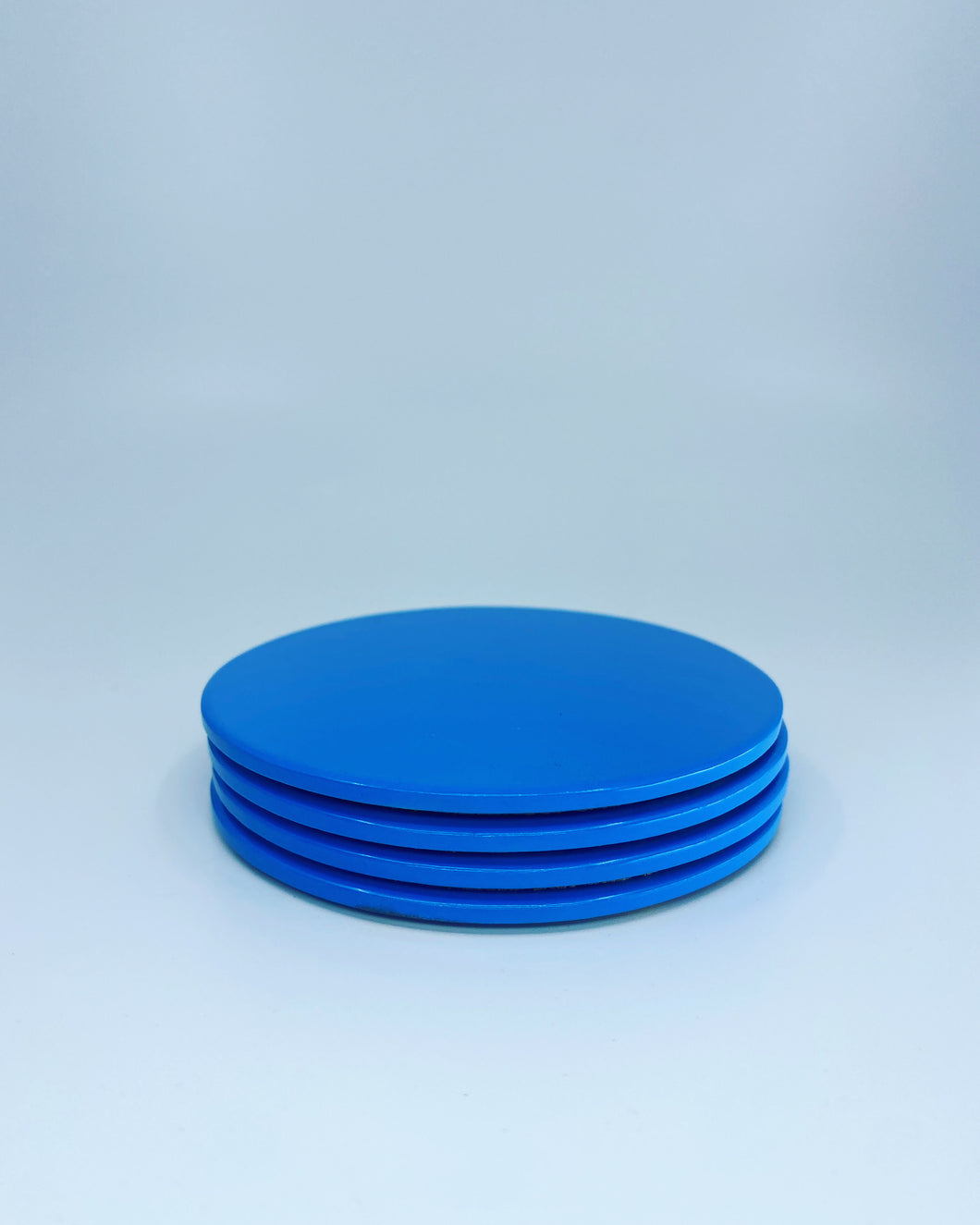 Sharp Light Blue Circle Coasters